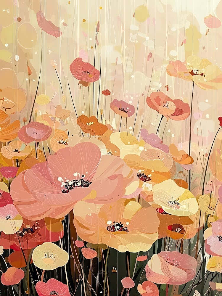 Gustav Klimt Print Klimt Poster Klimt Exhibition Poster Painting Night Poppies Wildflower Garden Full