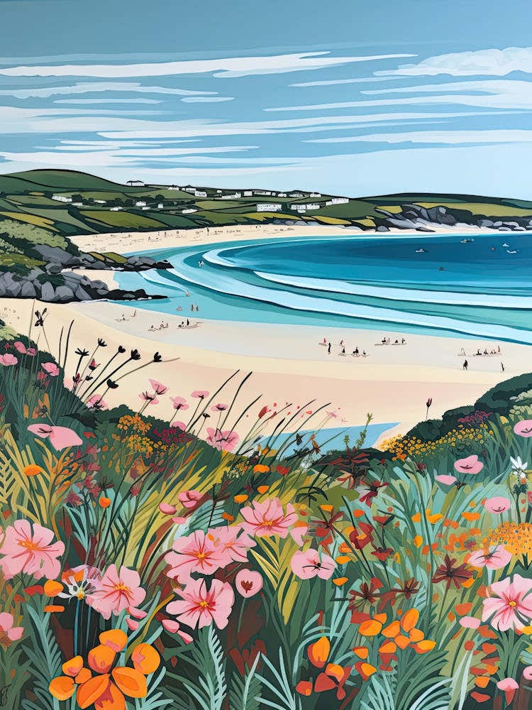 Crantock Beach, Cornwall, Matisse And Rousseau Style 1