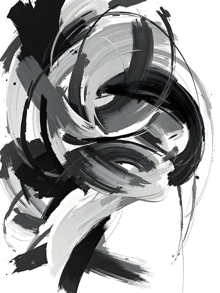 Abstract Black and White Swirls