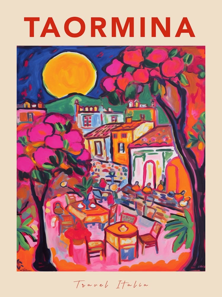 Taormina Italia Travel Poster