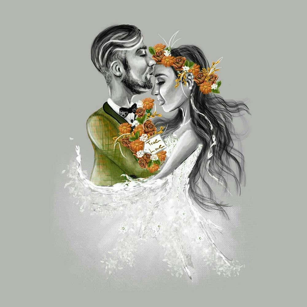 Autumn Groom And Bride