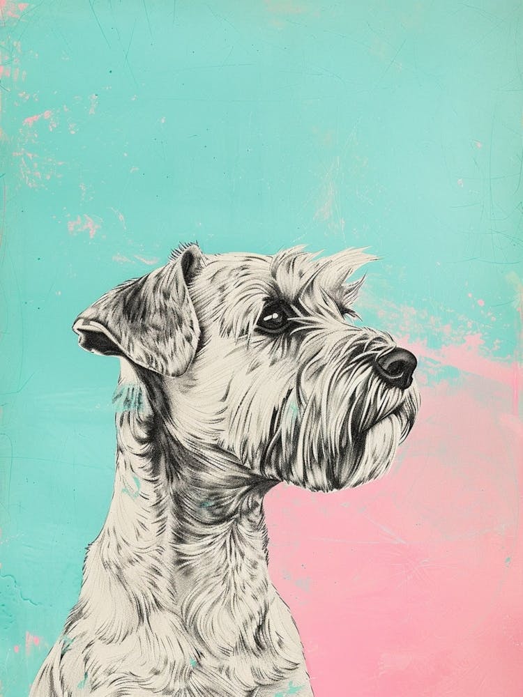 Pastel Sealyham Terrier Dog Line Illustration 1