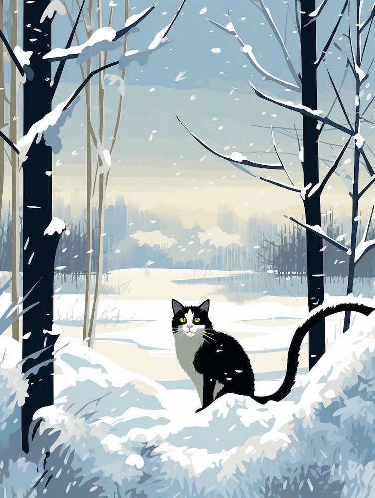 Winter Cat Illustration 4