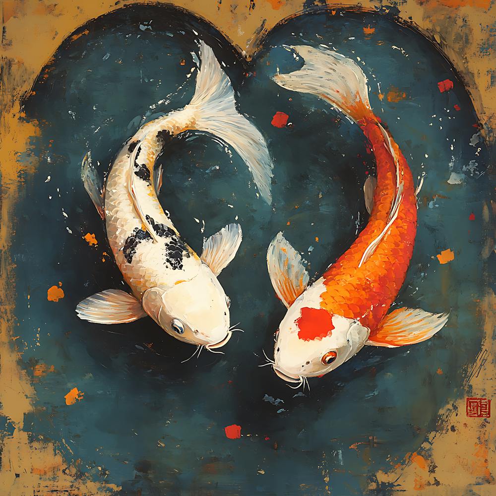 Koi Fish In Heart 6