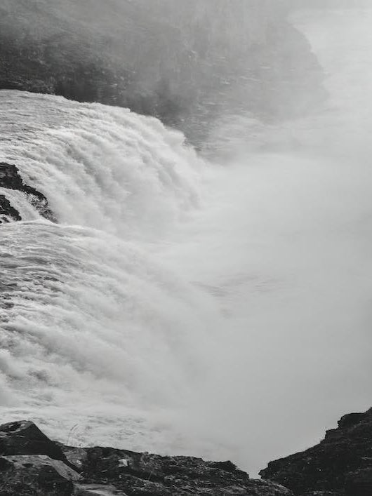 Gullfoss Black And White Landscape