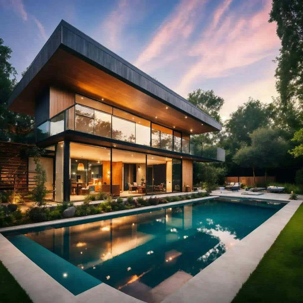 Modern House At Dusk