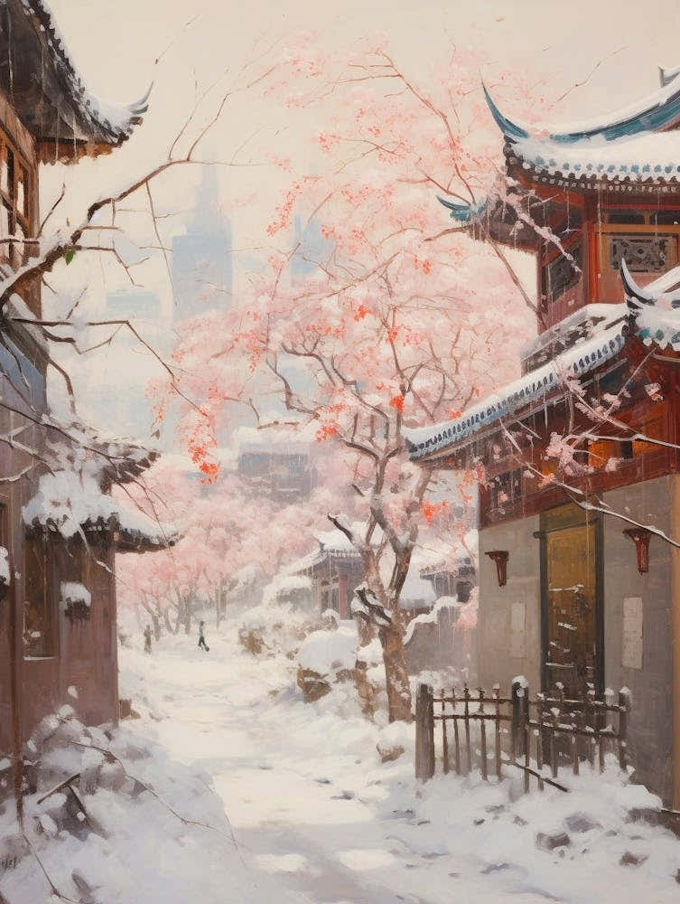 Dreamy Winter Painting Beijing China 1
