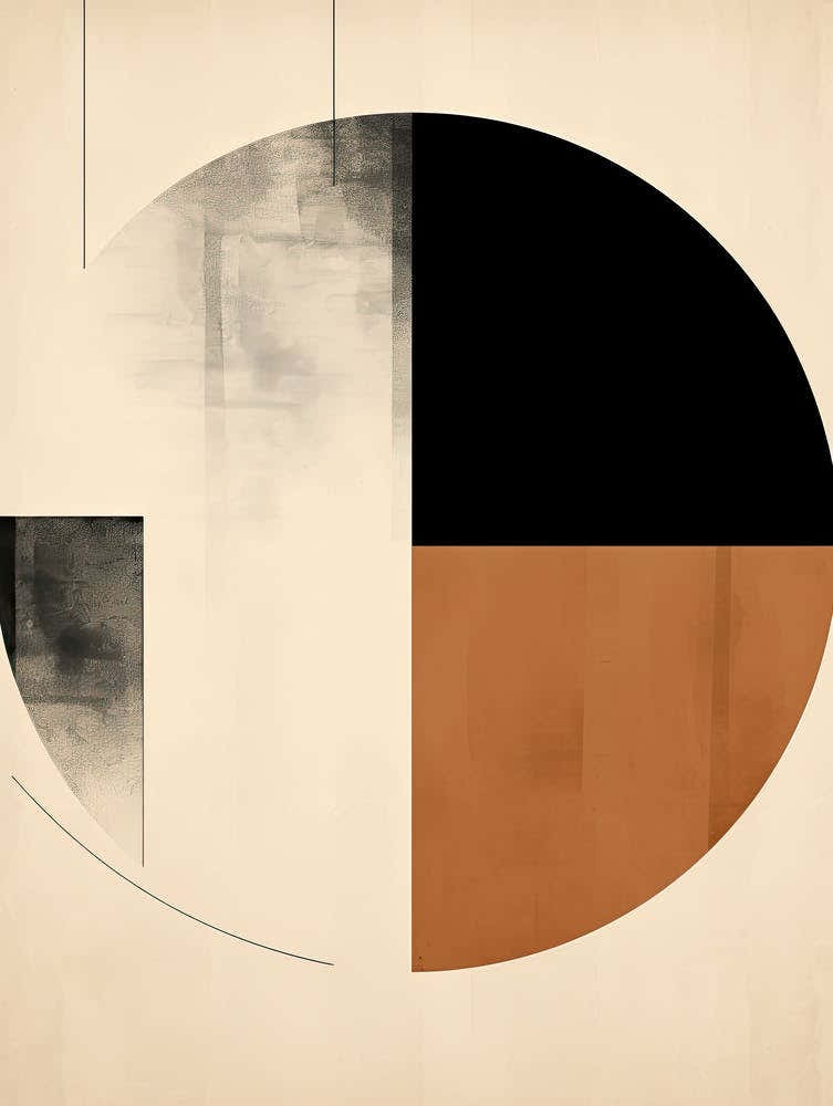 Bauhaus Whispers: Beige Abstract Circle
