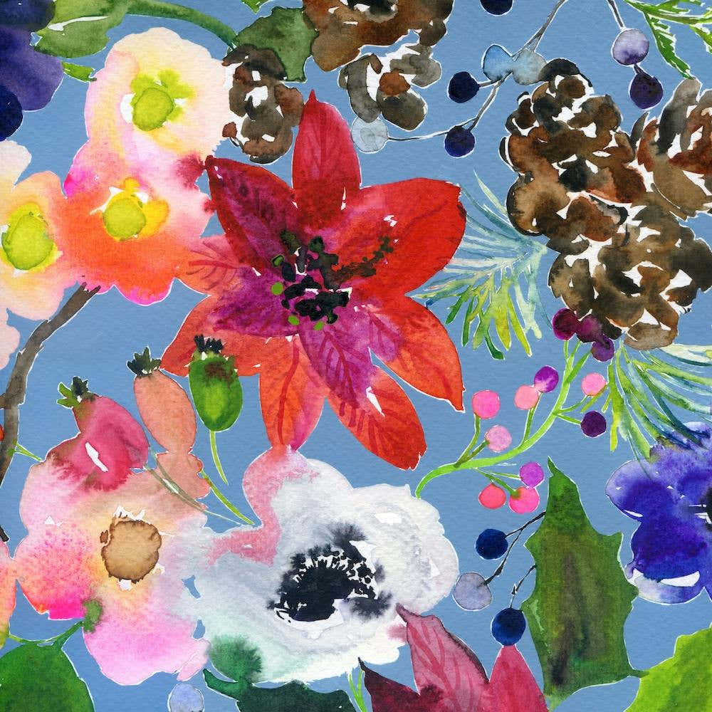 Poinsettias in Blue N.o 2