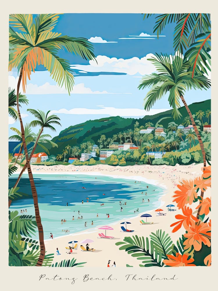 Poster Of Patong Beach, Phuket, Thailand, Matisse And Rousseau Style 4