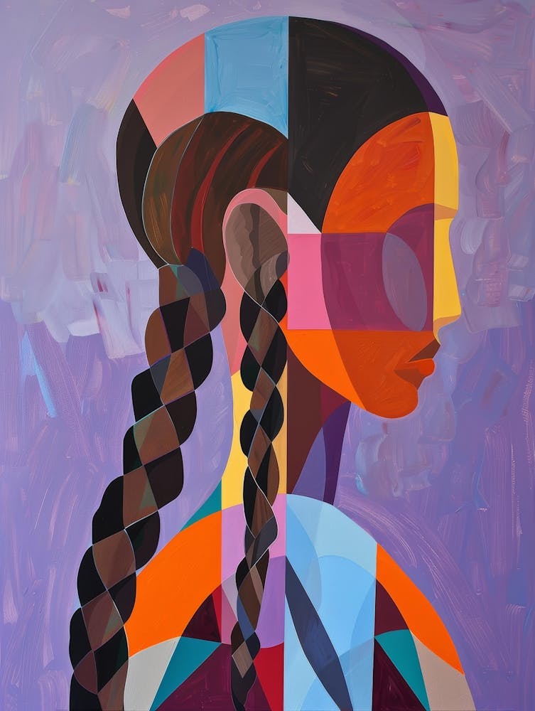 Portrait Of A Woman With Braids