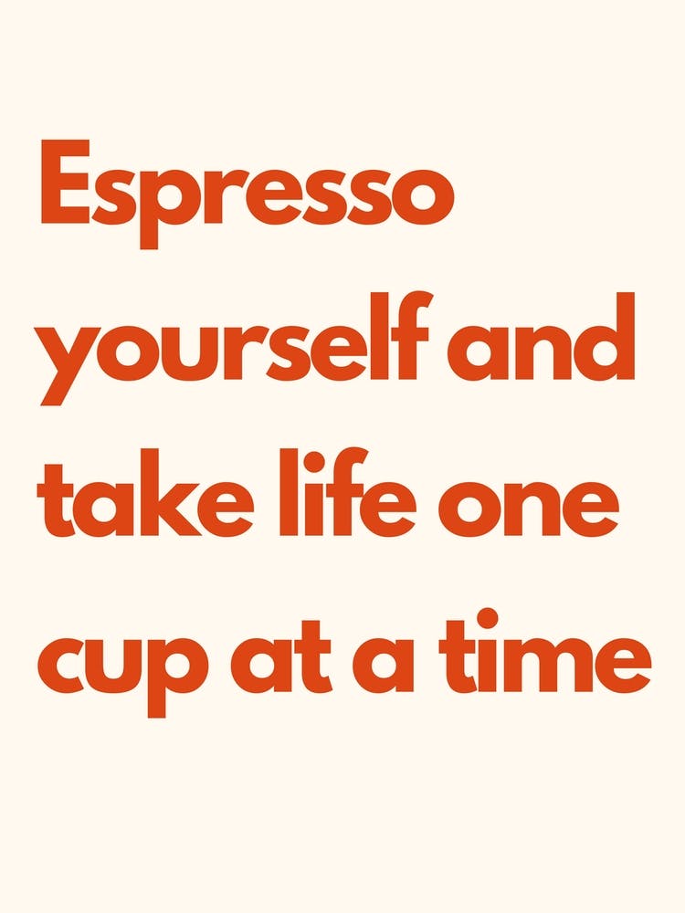 Espresso Yourself Kitchen Typography Cream Red