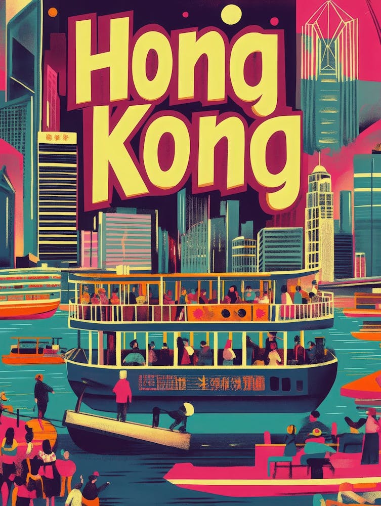 Aihrgdesign A 1970s Inspired Travel Poster For Hong Kong 2