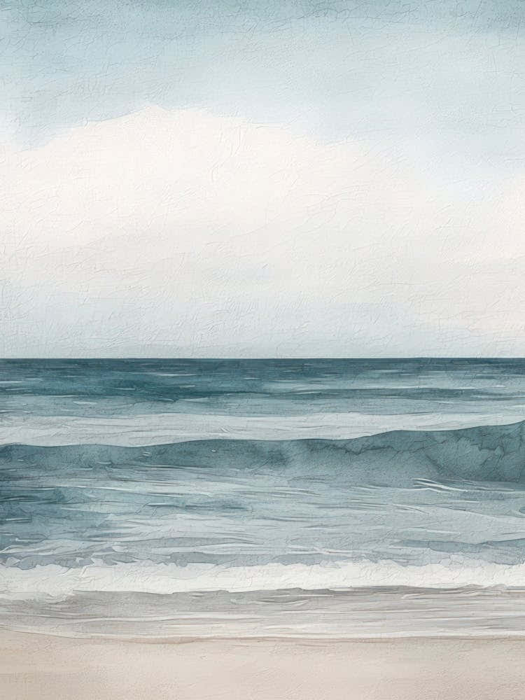 Minimalist Coastal Beach Sea Watercolour 1