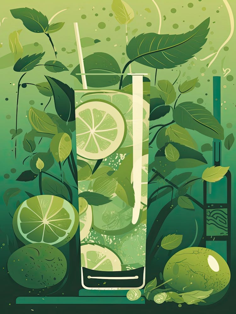 Mojito Cocktail Mid Century Modern 2