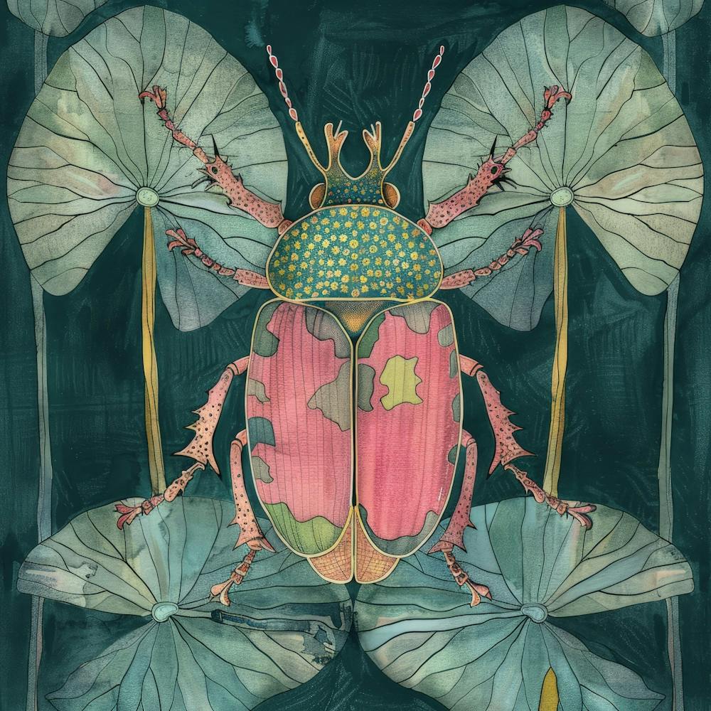 Beetle On Lotus