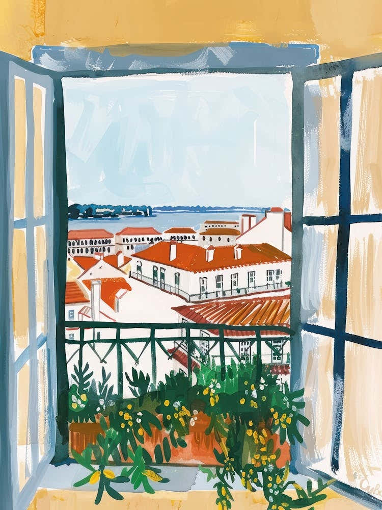 Travel Poster Happy Places Lisbon 4