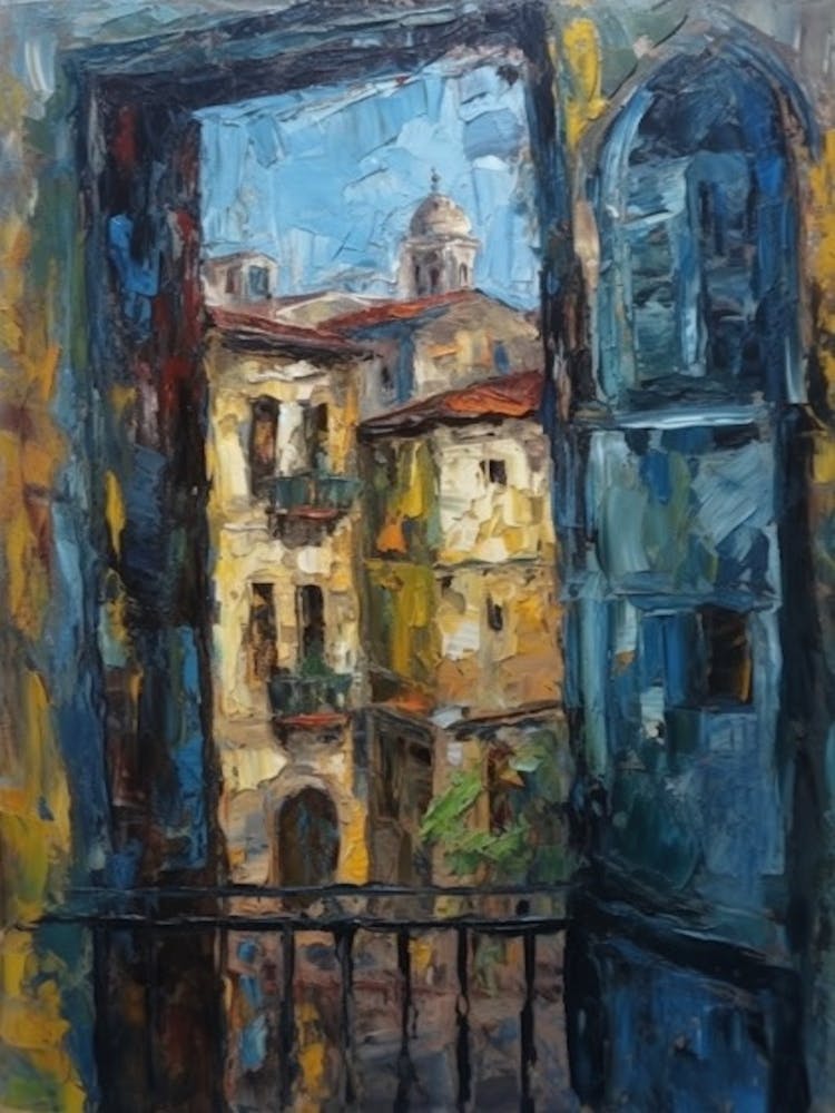 Window View Of Venice In The Style Of Expressionism 4