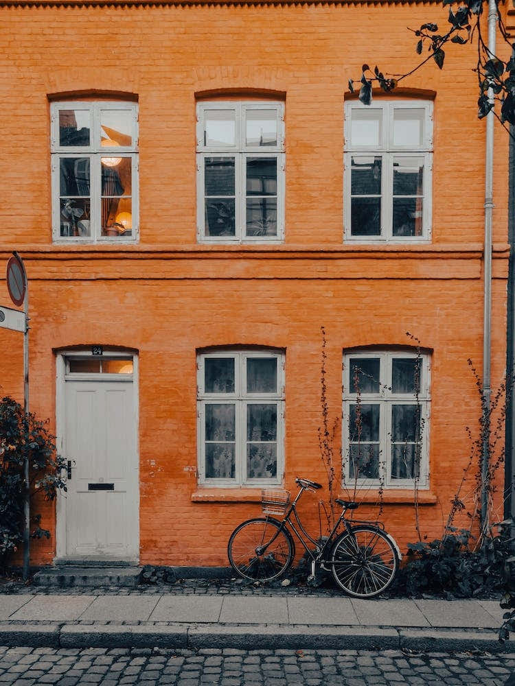 Orange House And A Bike