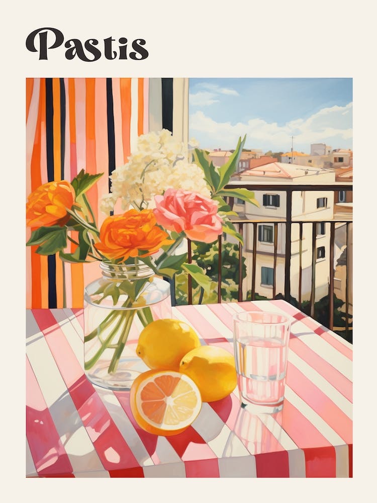 Pastis 2 Retro Cocktail Poster
