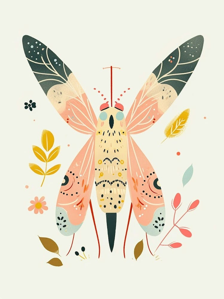 Colourful Insect Illustration Whitefly 17