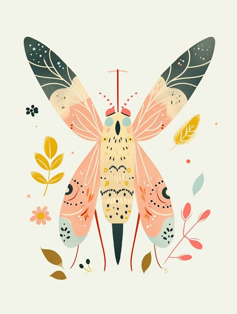 Colourful Insect Illustration Whitefly 17