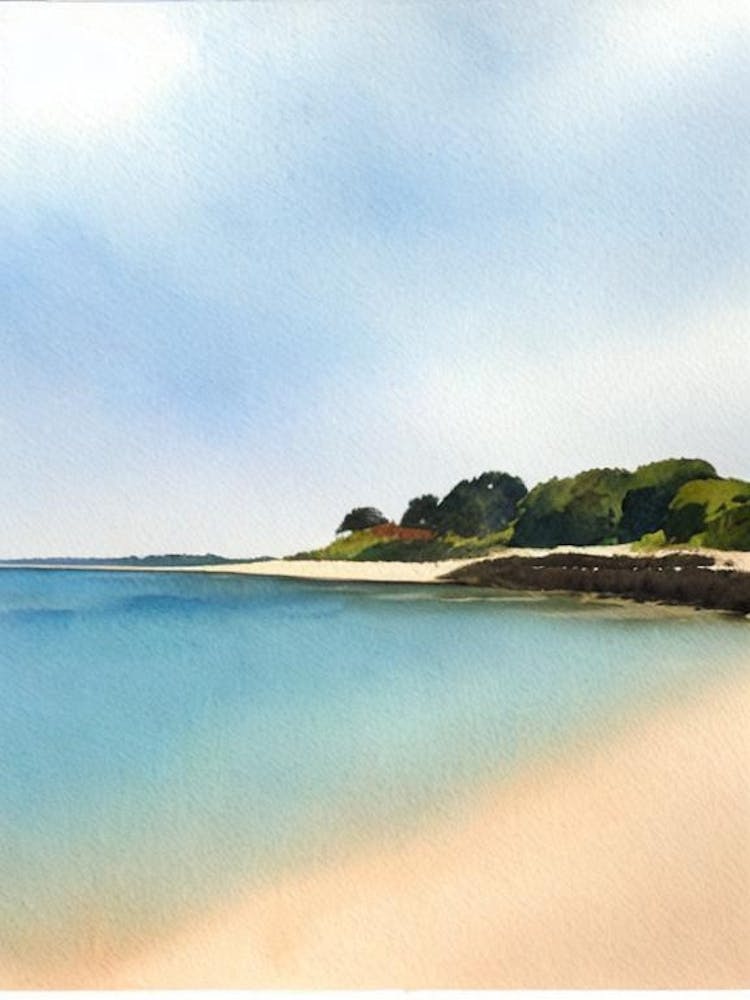 Studland Beach, Dorset Watercolour