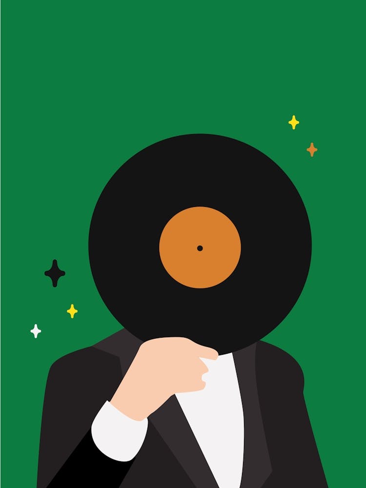 Record portrait vintage