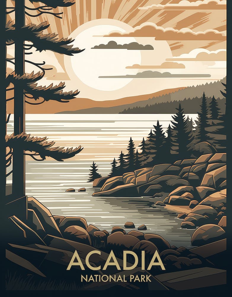 Acadia National Park Vintage Travel Poster 11