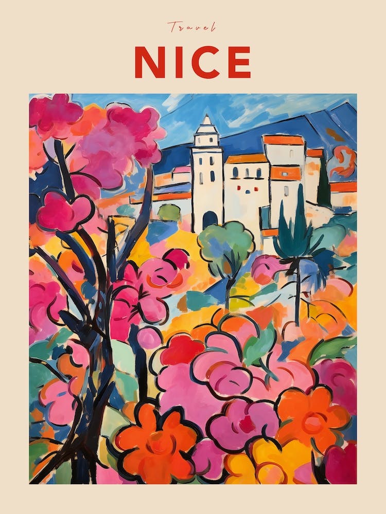 Nice France 5 Fauvist Travel Poster