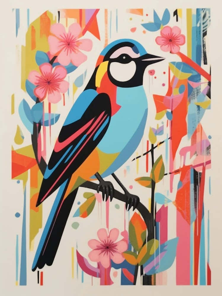 Colourful Scandi Bird House Sparrow 3