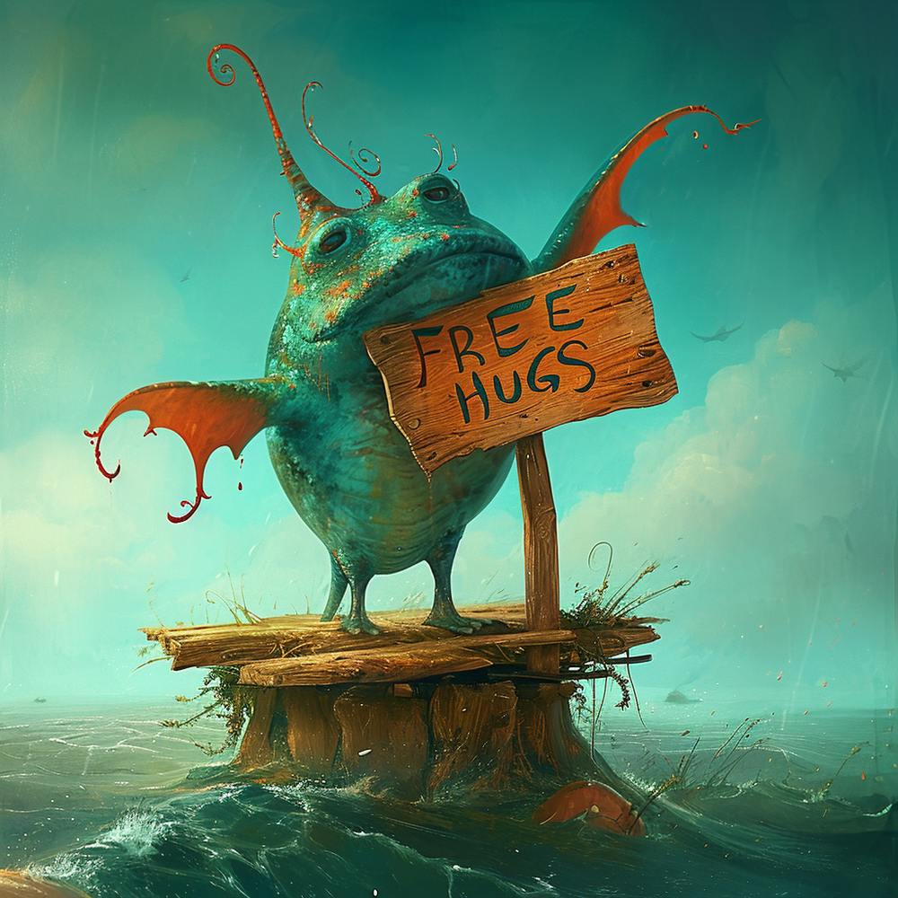 Creature Offers Free Hugs