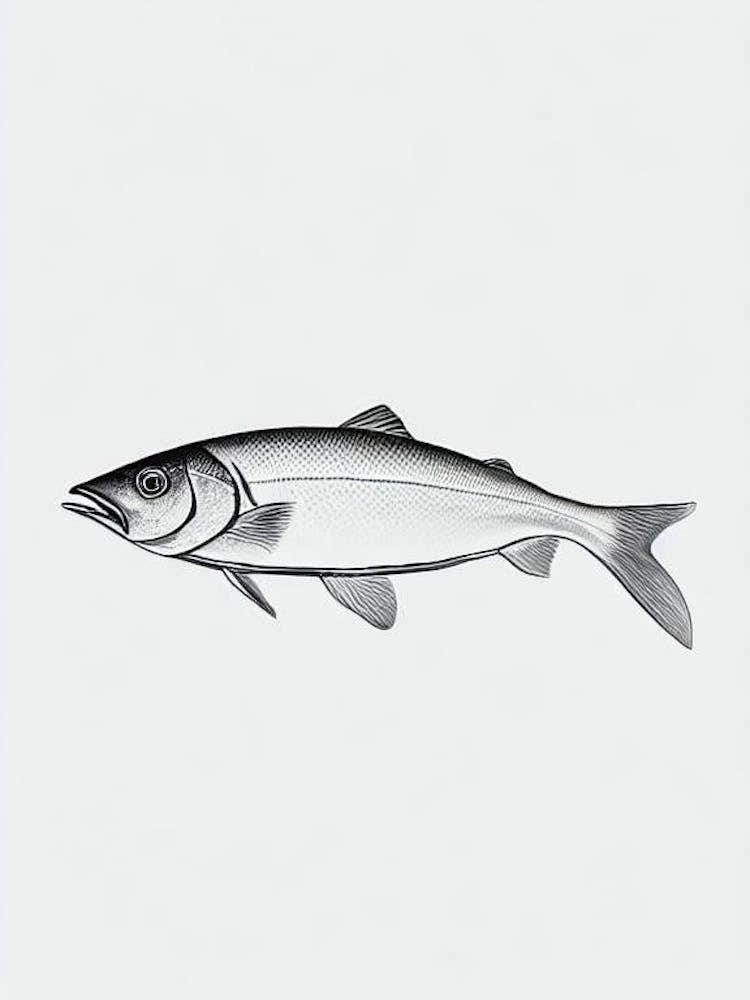 Herring Black & White Drawing