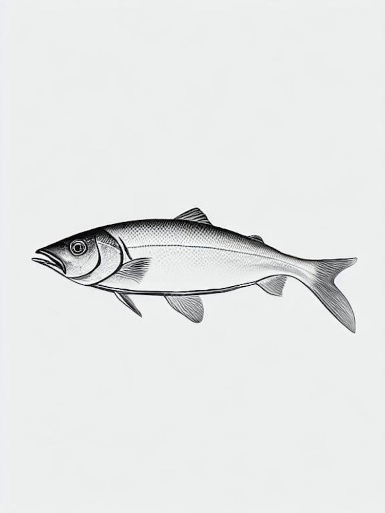 Herring Black & White Drawing