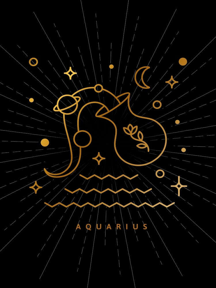 Aquarius Zodiac Sign — Zodiac geometric