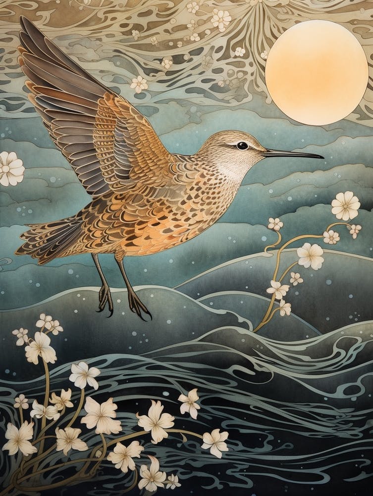 Dunlin 1 Gold Detail Painting