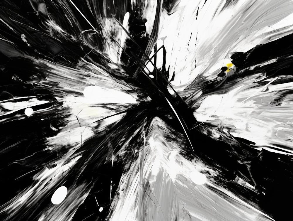 Movement Abstract Black And White 1