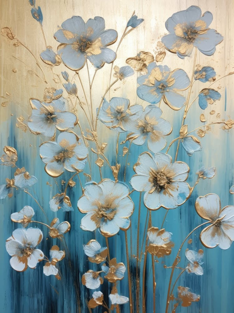 Poppies In Blue And Gold