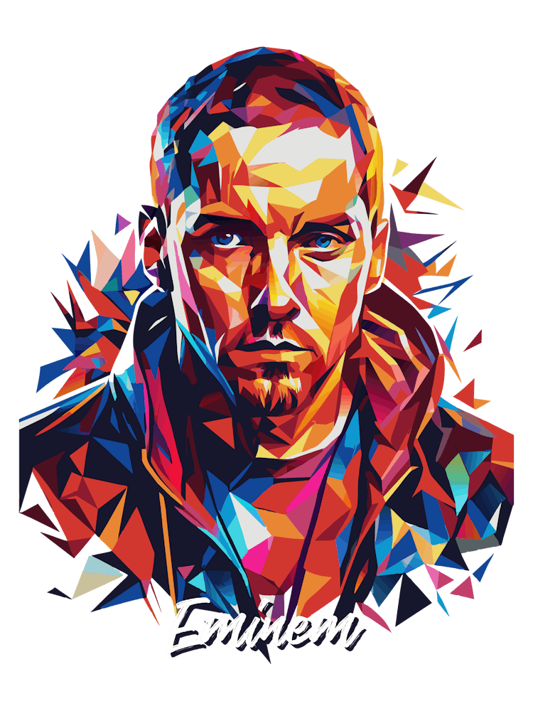 Eminem 02 Portrait Music Icon Style WPAP Pop Art
