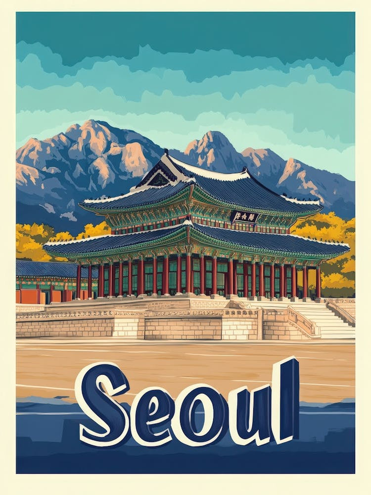 Aihrgdesign A Vintage Travel Poster Of Seoul 2