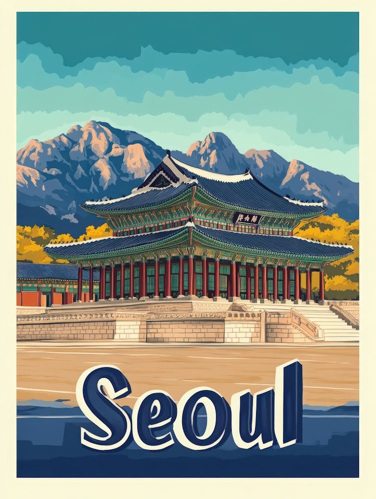 Aihrgdesign A Vintage Travel Poster Of Seoul 2