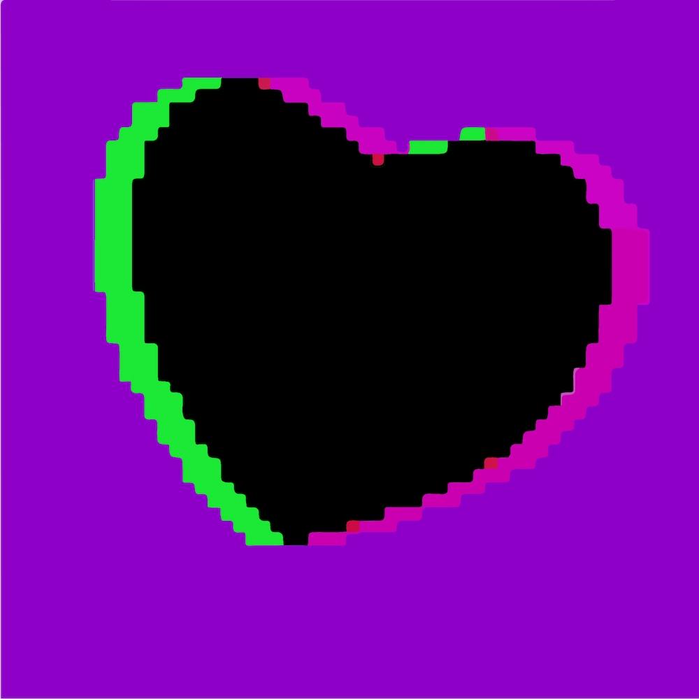 Purple Pixel Heart Square