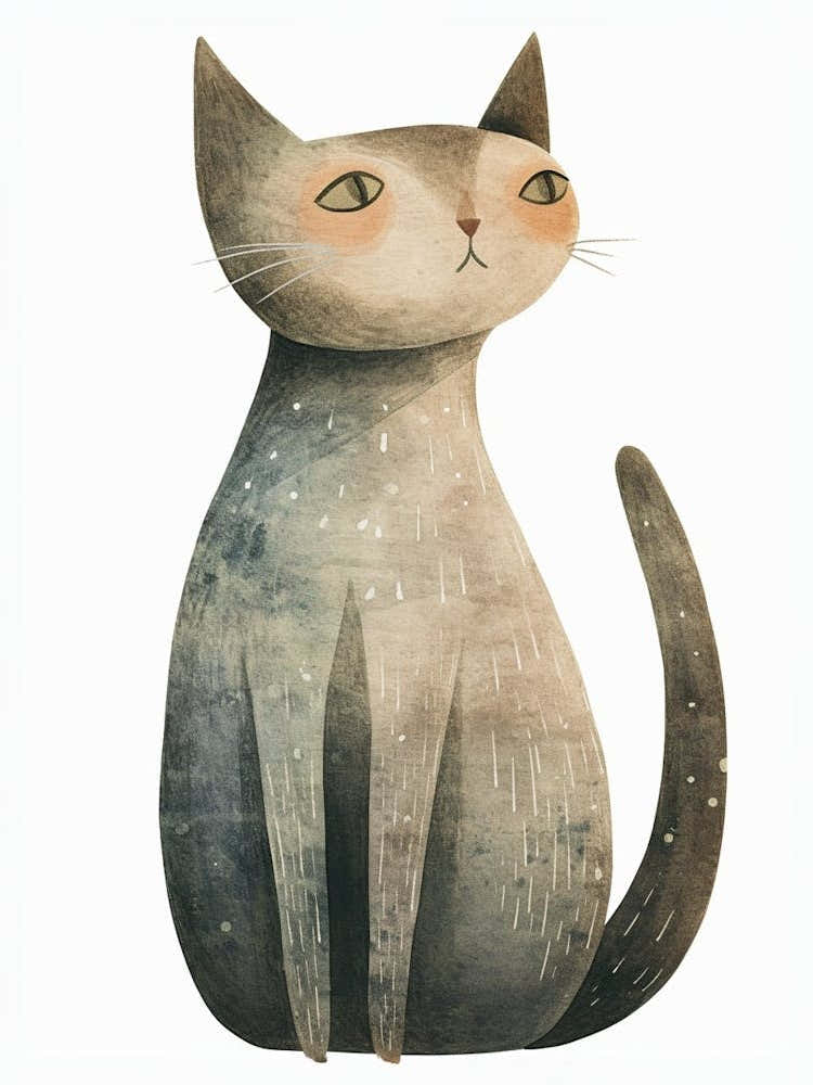 Nebelung Cat Clipart Illustration 1