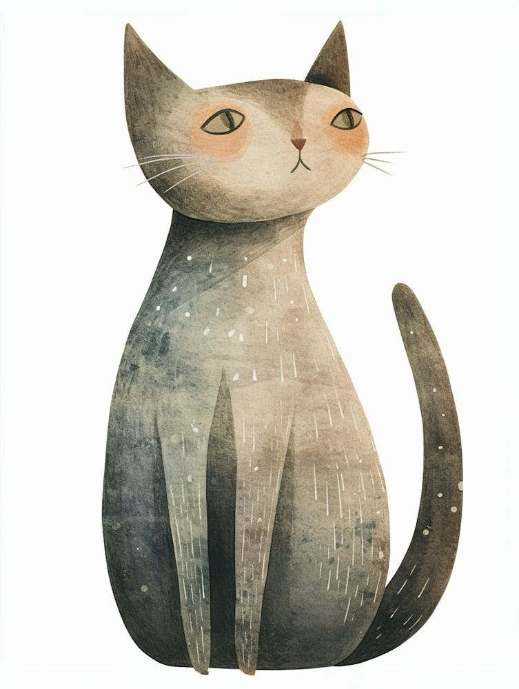 Nebelung Cat Clipart Illustration 1