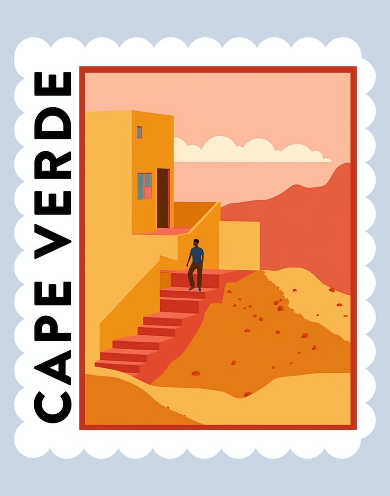 Cape Verde Travel Stamp Poster