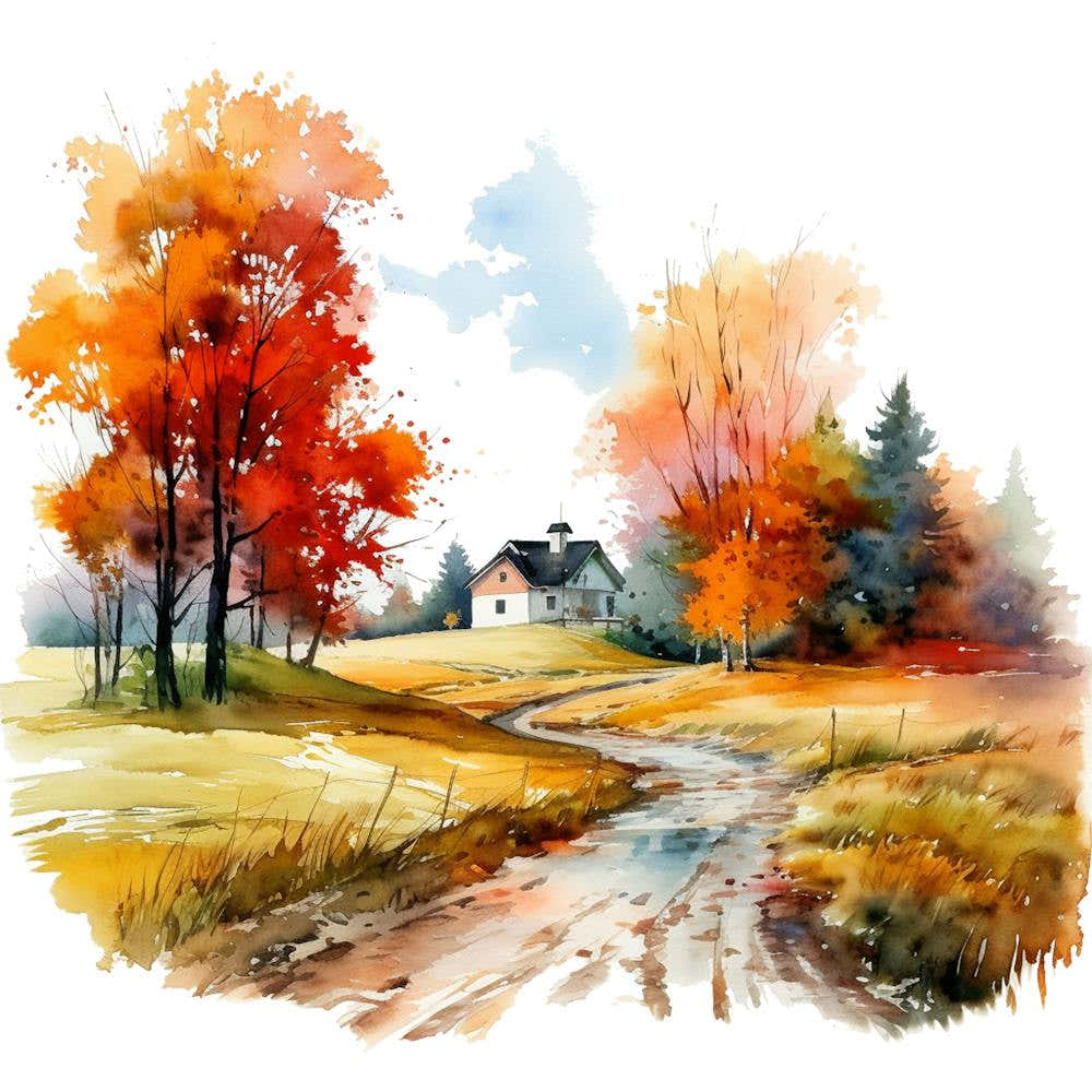 Watercolor Of Autumn 6