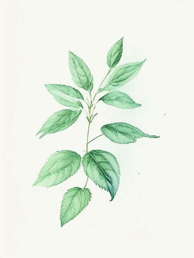 Spearmint Herb Minimalist Watercolour 2
