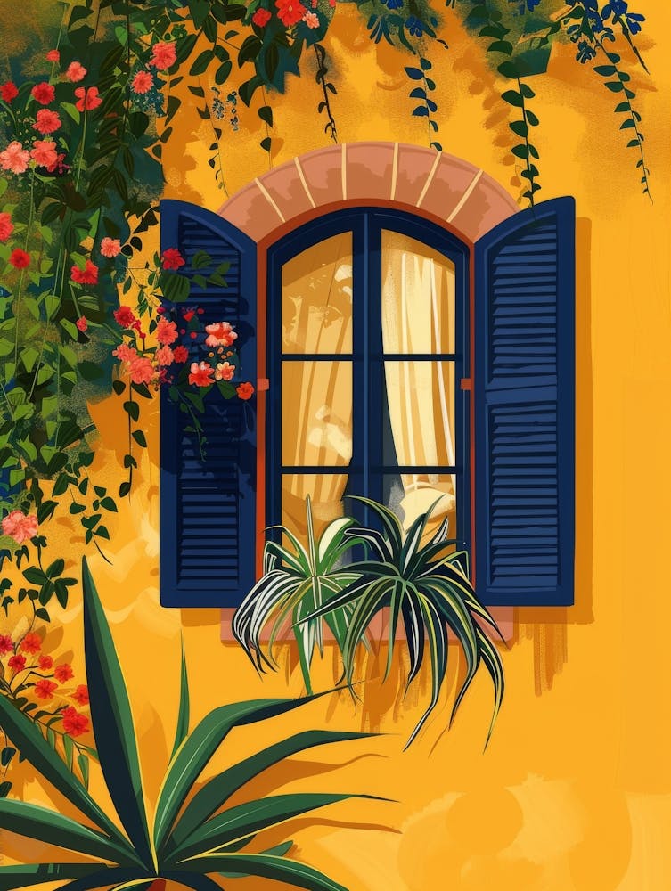Window With Blue Shutters 1