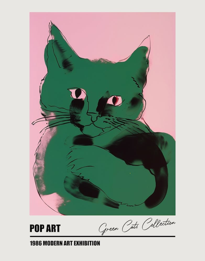 Green Cats Warhol  Style Collection 2