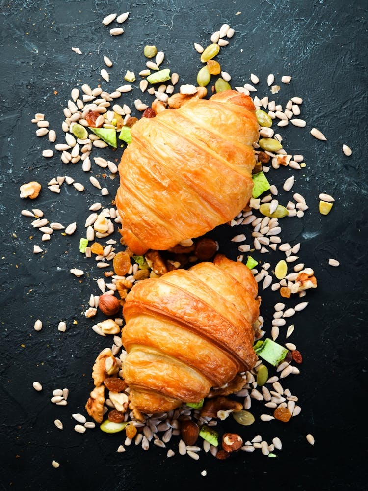 Croissants — Food kitchen poster/blackboard, photo art